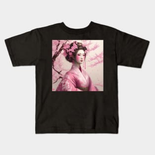 [AI Art] Pretty cherry blossom, main color pink Kids T-Shirt